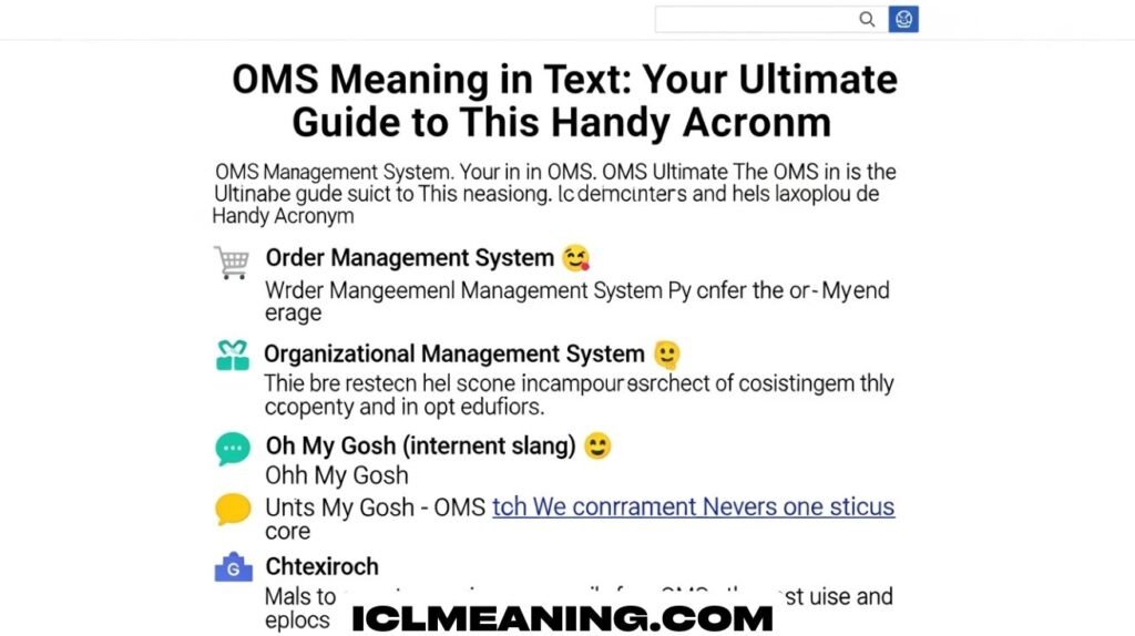OMS Meaning in Text