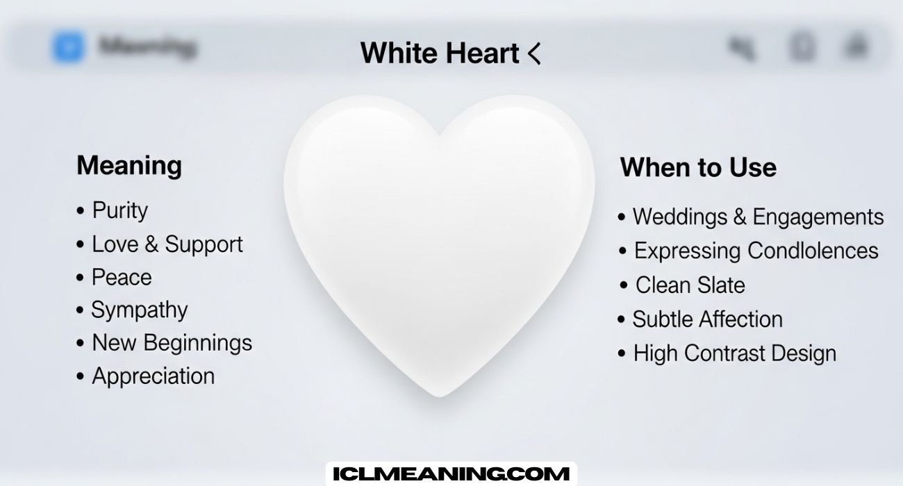 White Heart Emoji Meaning and When to Use